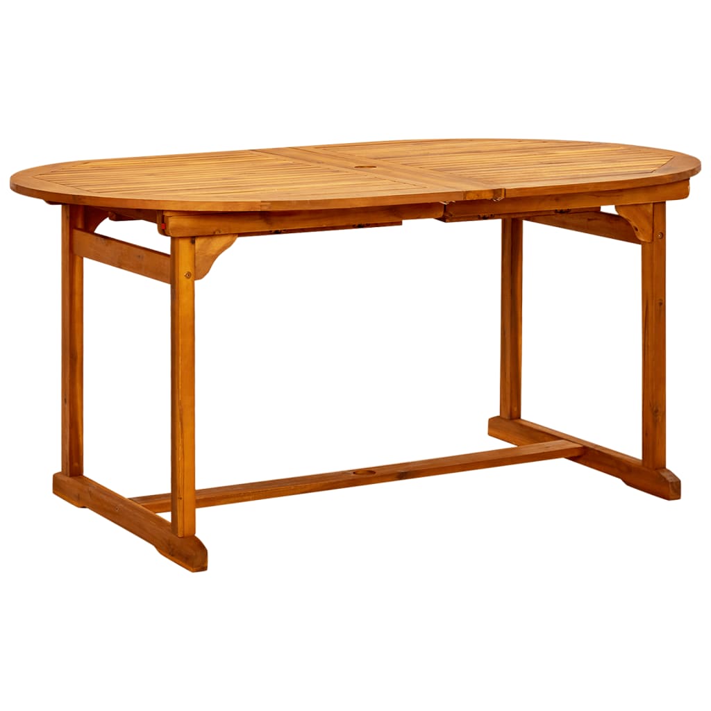 tömör akácfa kerti étkezőasztal (150-200) x 100 x 75 cm
