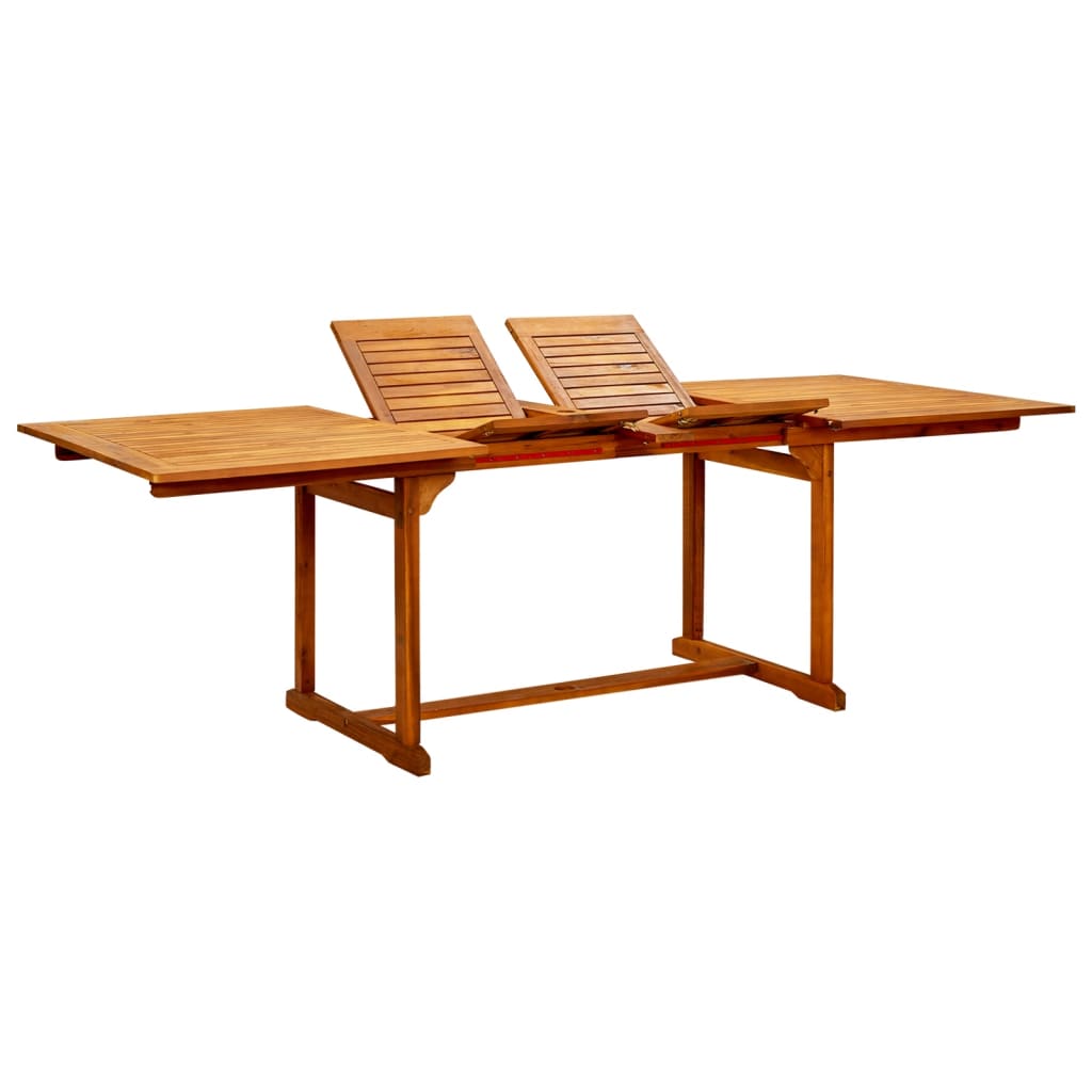 tömör akácfa kerti étkezőasztal (150-200) x 100 x 75 cm