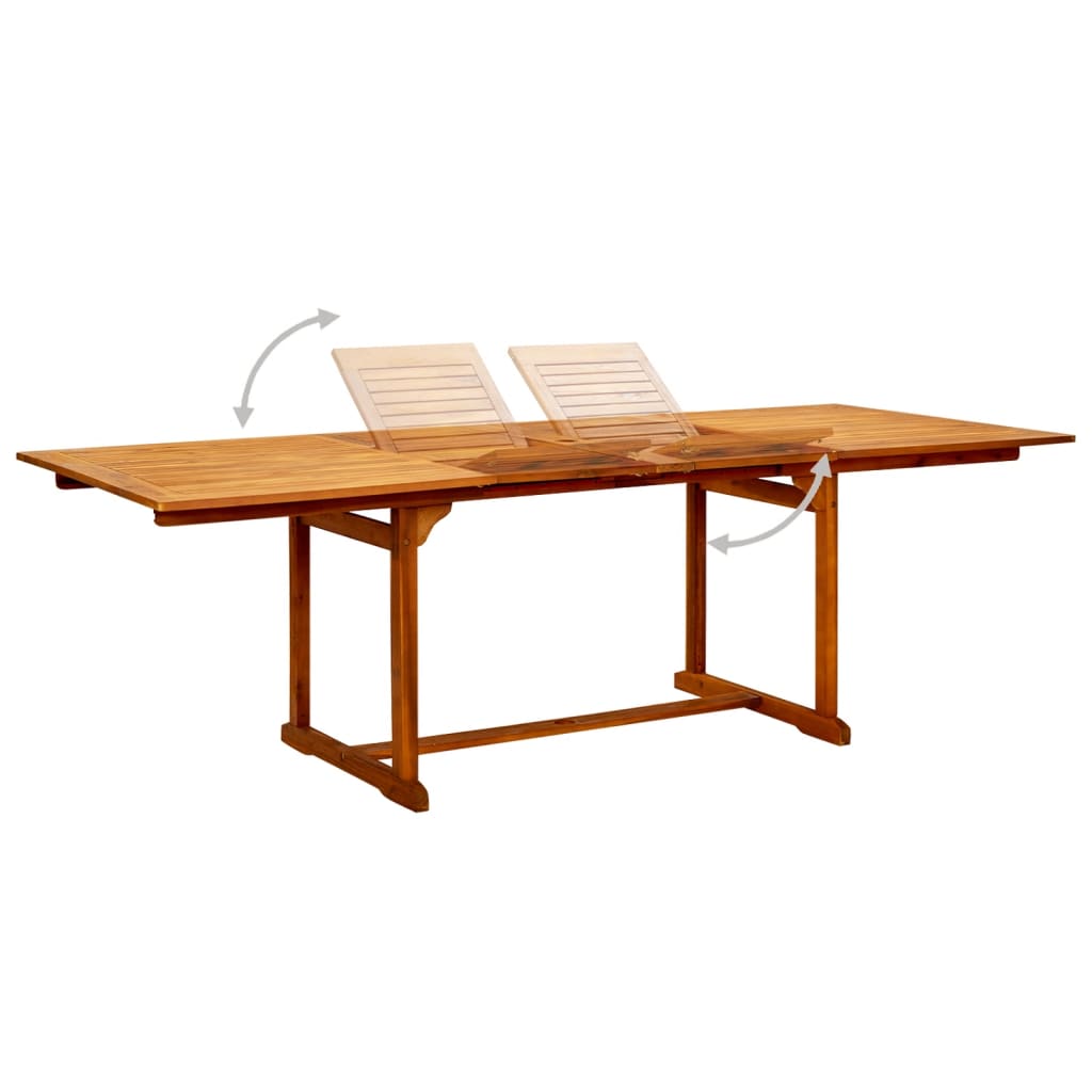 tömör akácfa kerti étkezőasztal (150-200) x 100 x 75 cm
