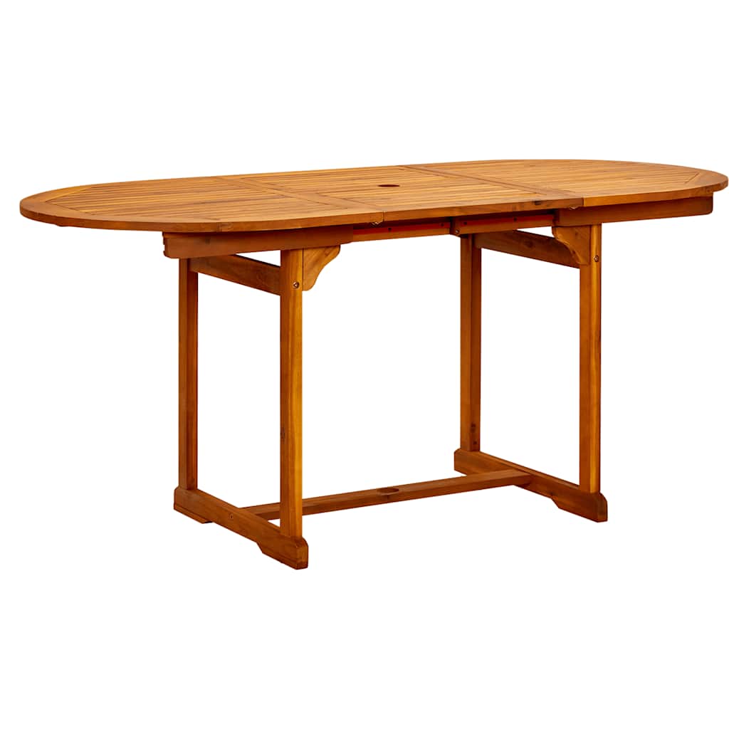 tömör akácfa kerti étkezőasztal (120-170) x 80 x 75 cm