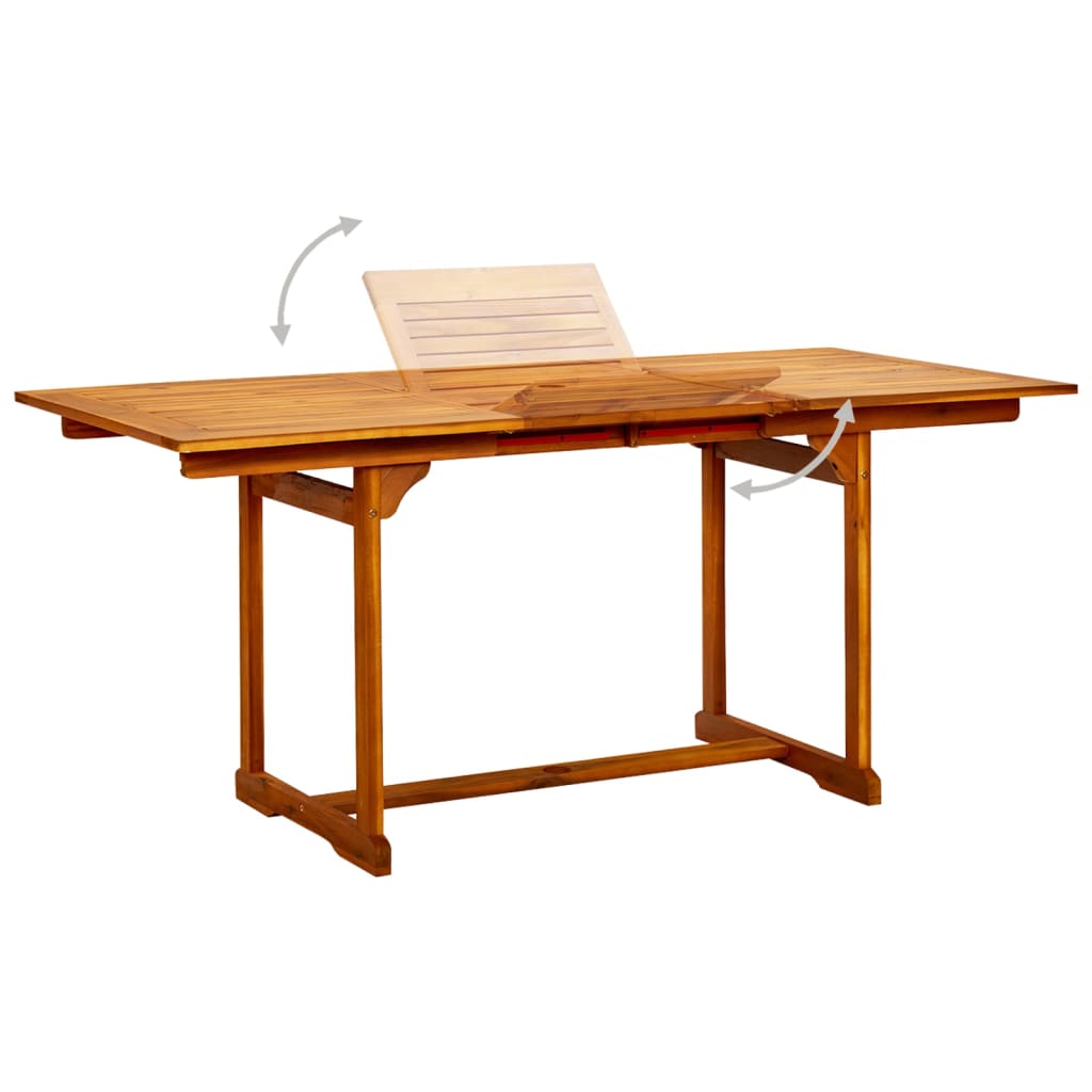tömör akácfa kerti étkezőasztal (120-170) x 80 x 75 cm