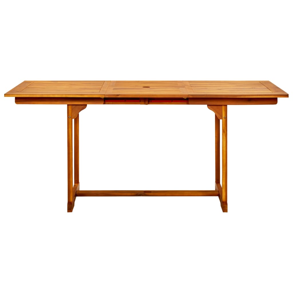 tömör akácfa kerti étkezőasztal (120-170) x 80 x 75 cm