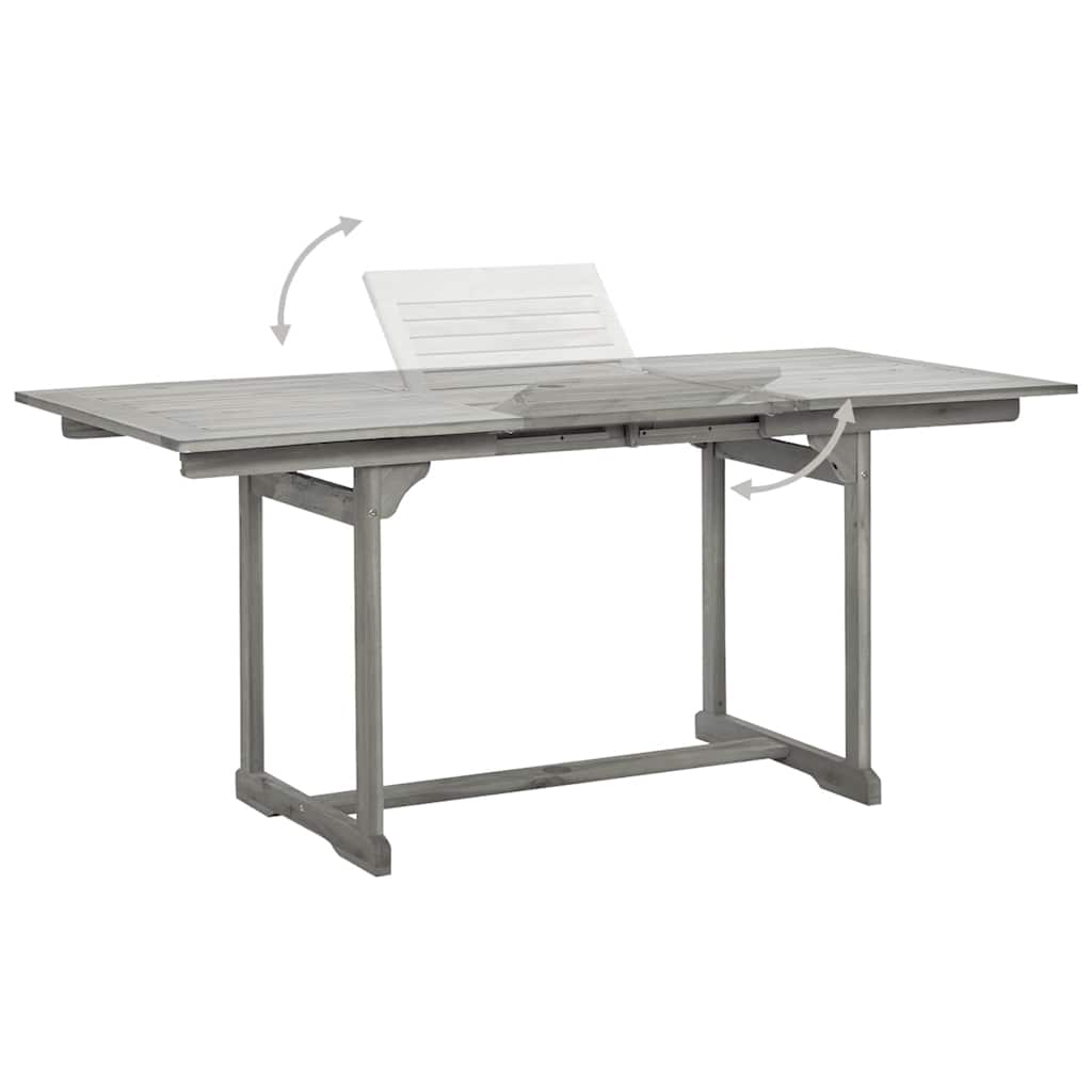 tömör akácfa kerti étkezőasztal (120-170) x 80 x 75 cm
