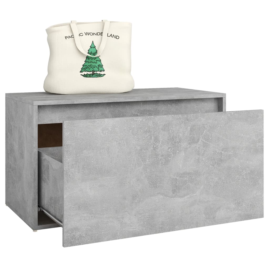 betonszürke szerelt fa előszobapad 80 x 40 x 45 cm