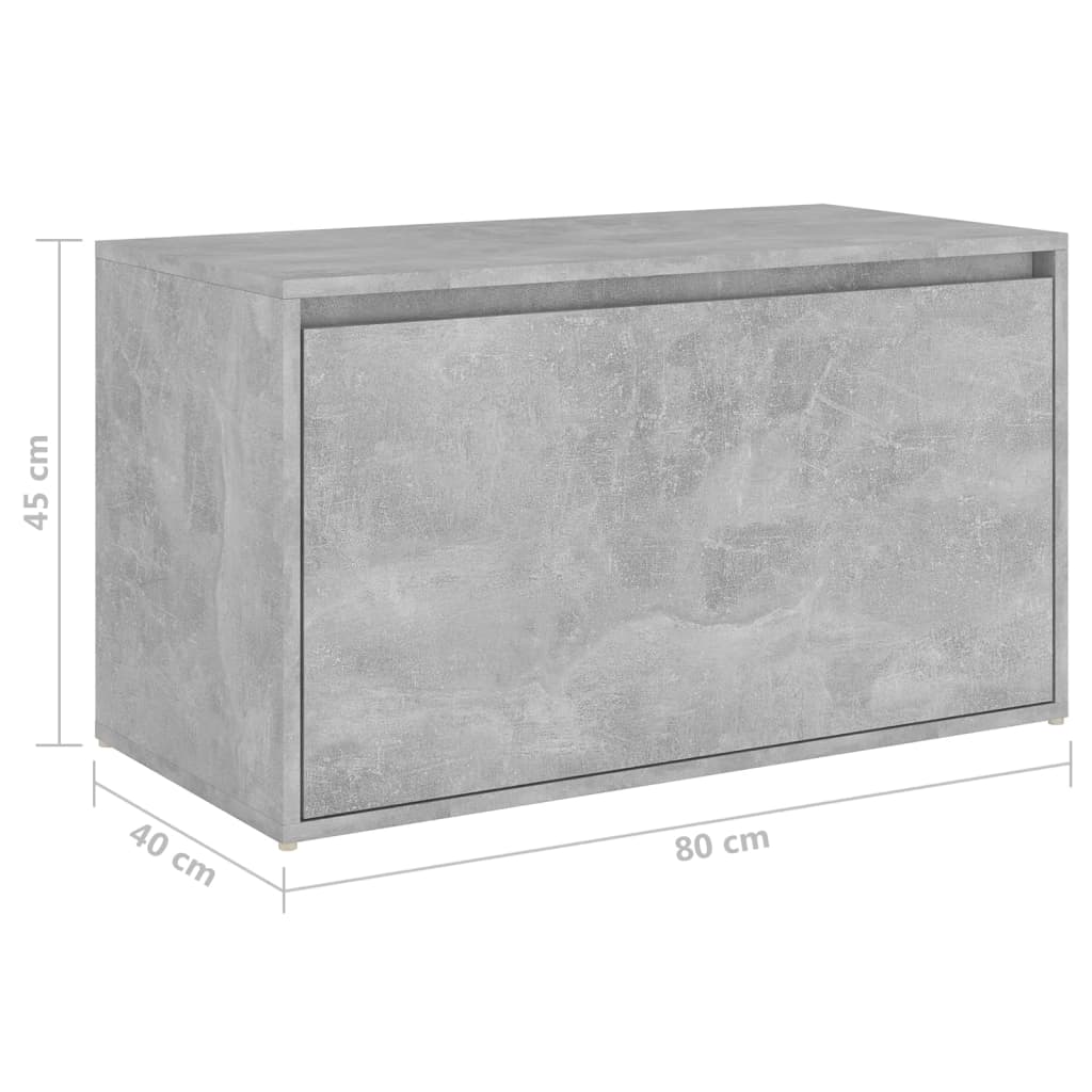 betonszürke szerelt fa előszobapad 80 x 40 x 45 cm