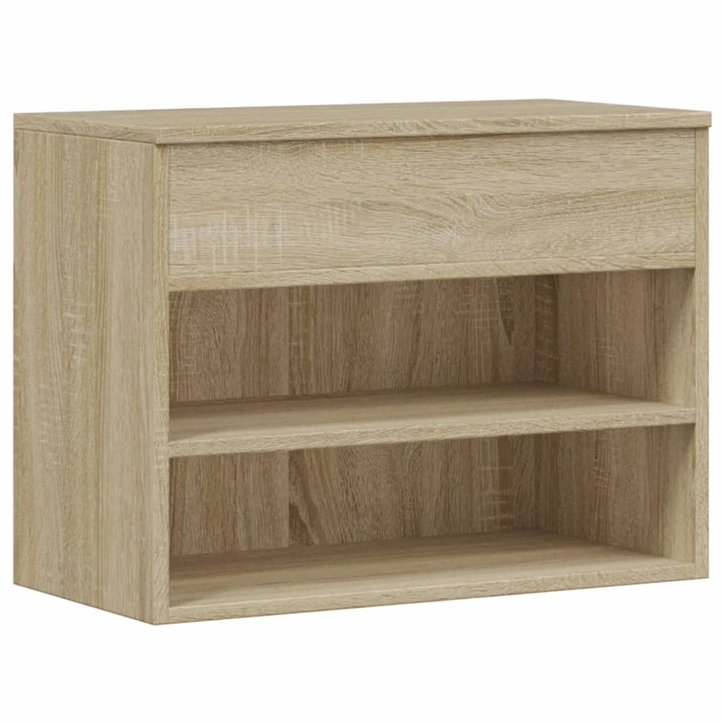 sonoma tölgy színű szerelt fa cipőtároló pad 60 x 30 x 45 cm