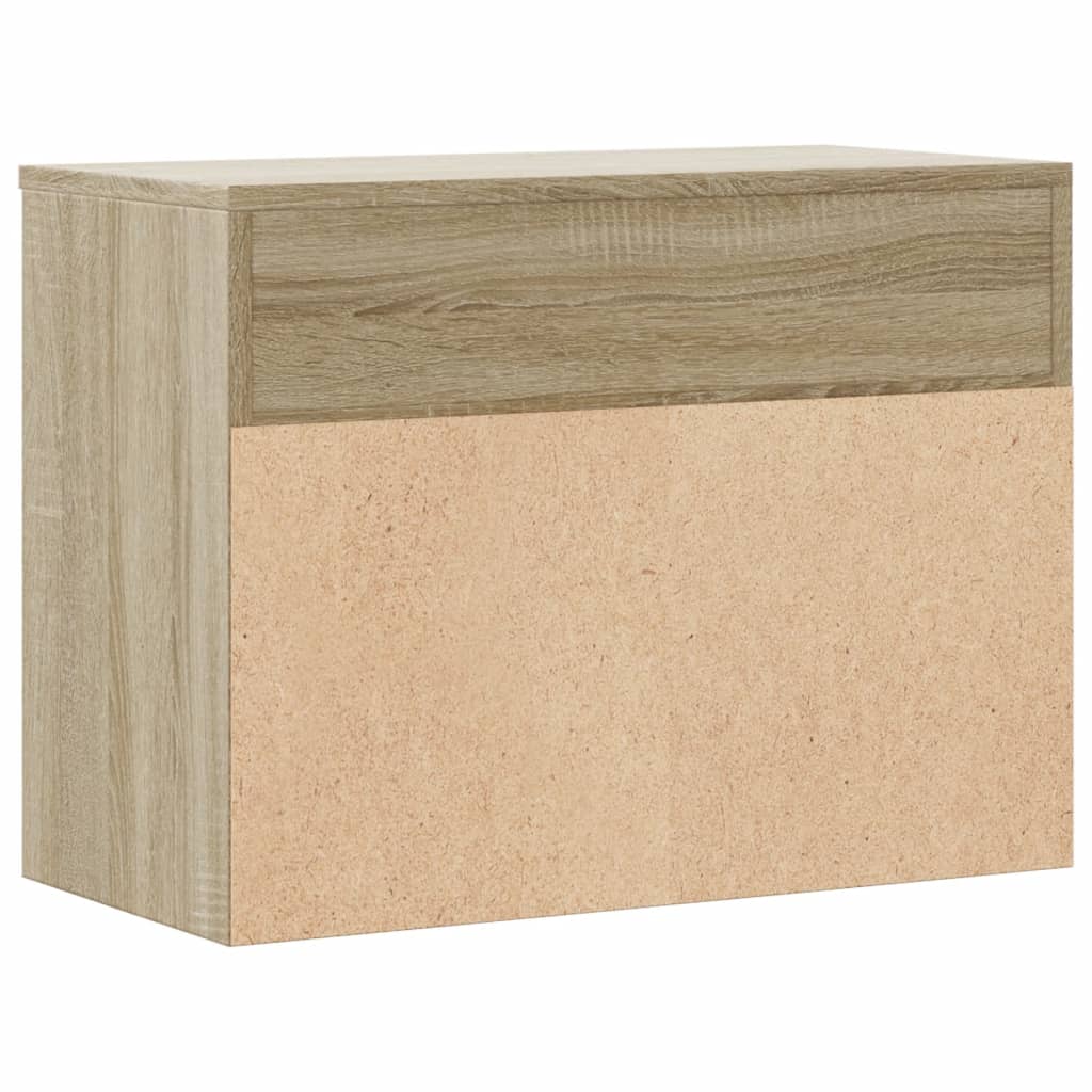 sonoma tölgy színű szerelt fa cipőtároló pad 60 x 30 x 45 cm