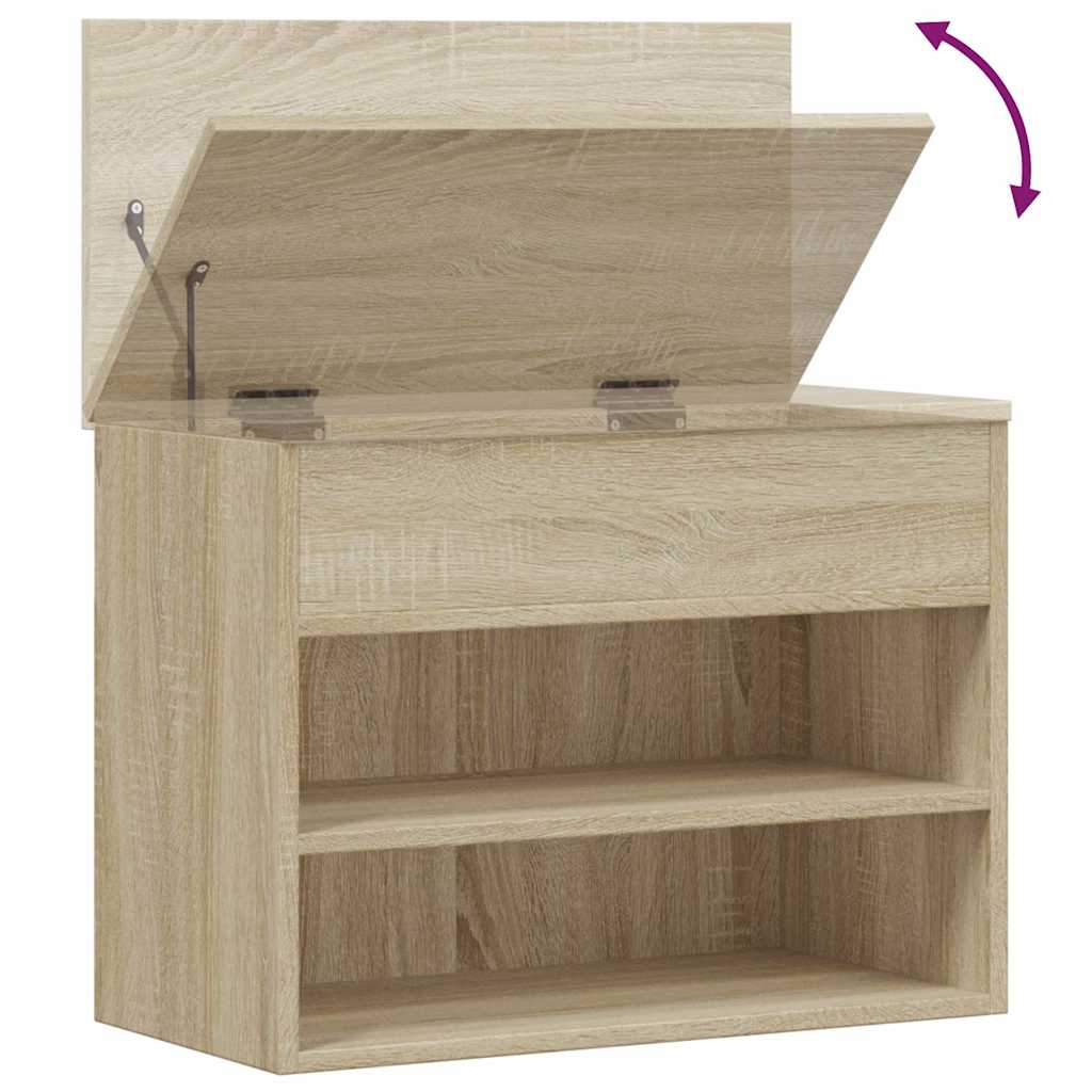 sonoma tölgy színű szerelt fa cipőtároló pad 60 x 30 x 45 cm