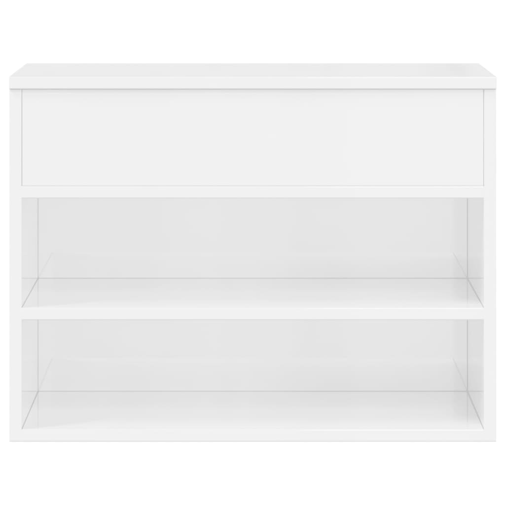 magasfényű fehér szerelt fa cipőtároló pad 60 x 30 x 45 cm