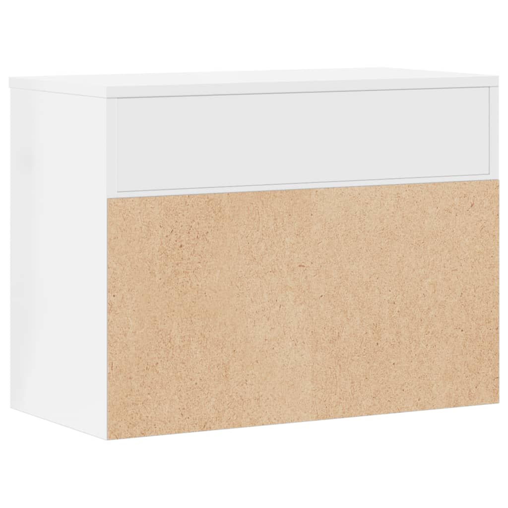 magasfényű fehér szerelt fa cipőtároló pad 60 x 30 x 45 cm