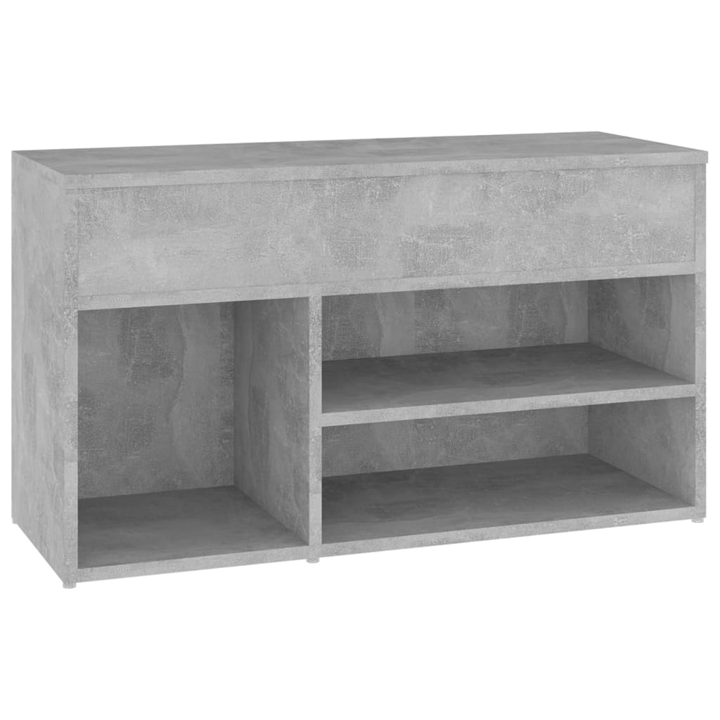 betonszürke szerelt fa cipőtároló pad 80 x 30 x 45 cm