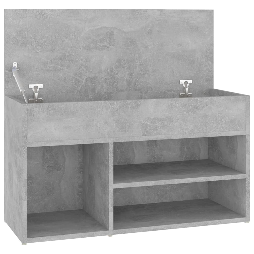 betonszürke szerelt fa cipőtároló pad 80 x 30 x 45 cm
