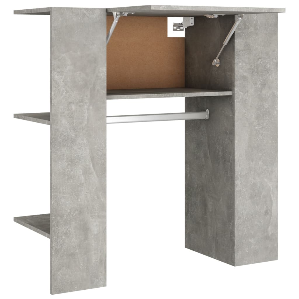 betonszürke szerelt fa előszobaszekrény 97,5 x 37 x 99 cm