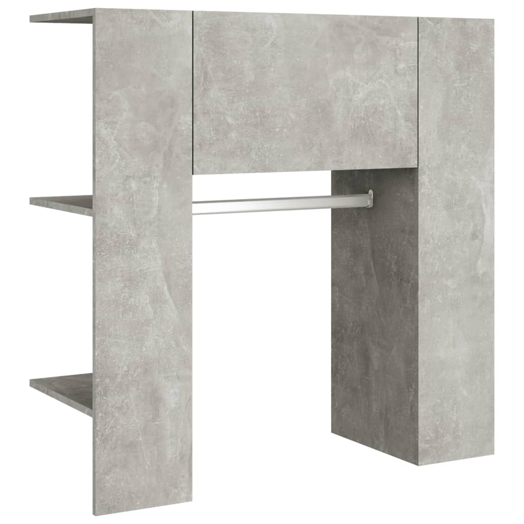 betonszürke szerelt fa előszobaszekrény 97,5 x 37 x 99 cm
