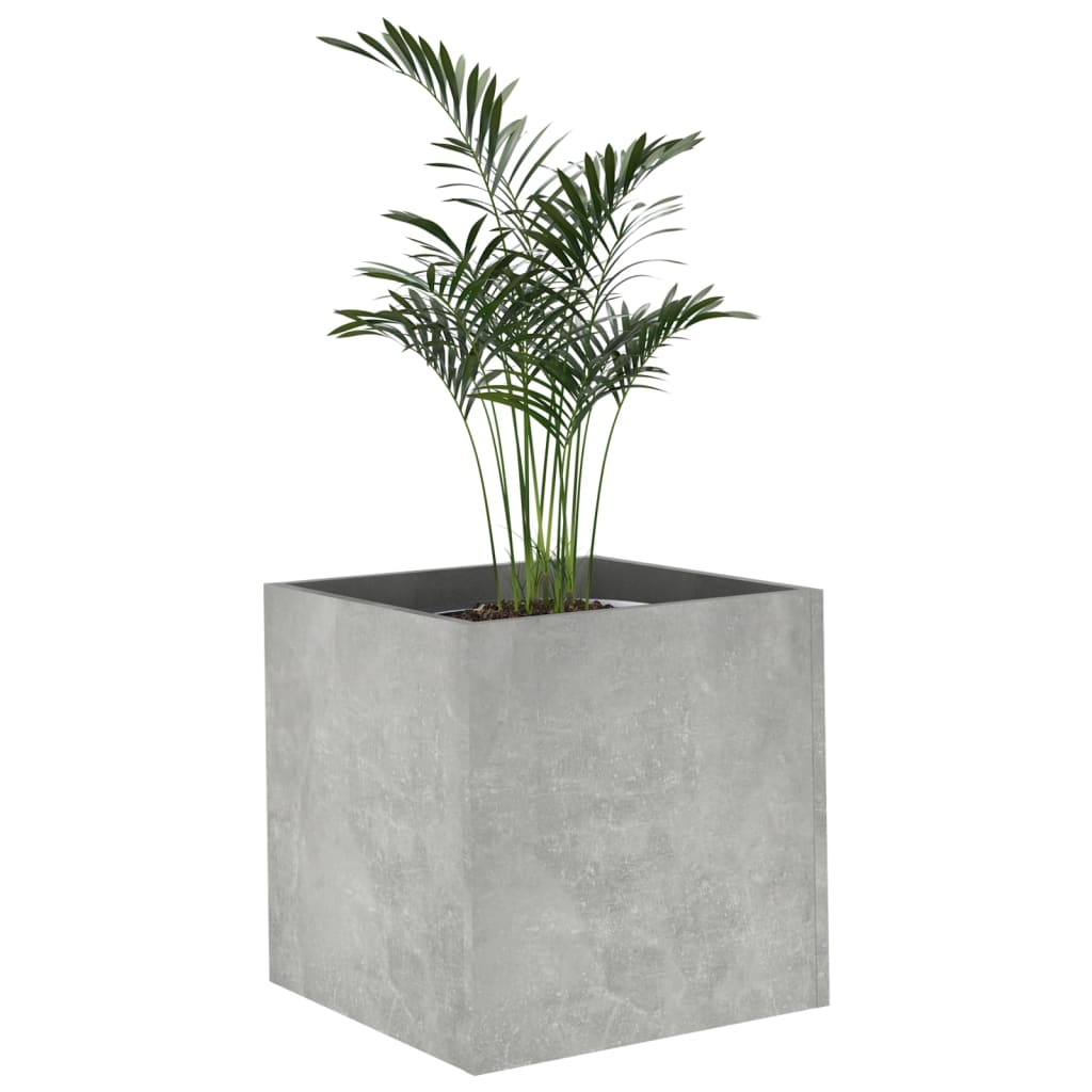 betonszürke szerelt fa virágtartó 40 x 40 x 40 cm