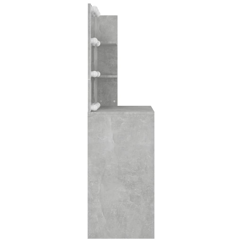 betonszürke fésülködőasztal LED-del 74,5 x 40 x 141 cm