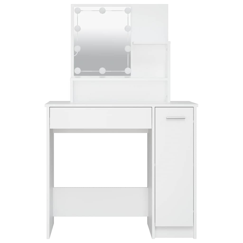 fehér fésülködőasztal LED-del 86,5 x 35 x 136 cm