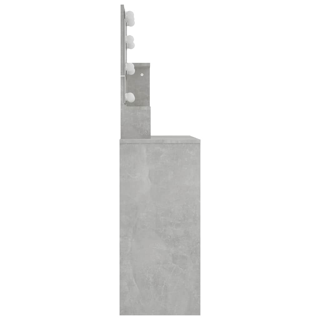 betonszürke fésülködőasztal LED-del 86,5 x 35 x 136 cm