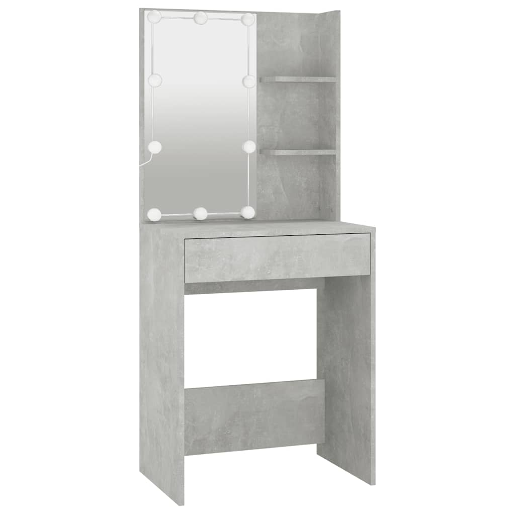 betonszürke fésülködőasztal LED-del 60x40x140 cm