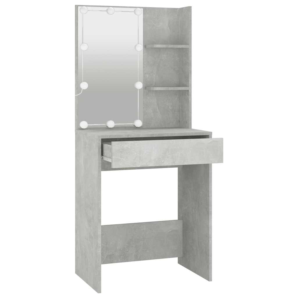 betonszürke fésülködőasztal LED-del 60x40x140 cm