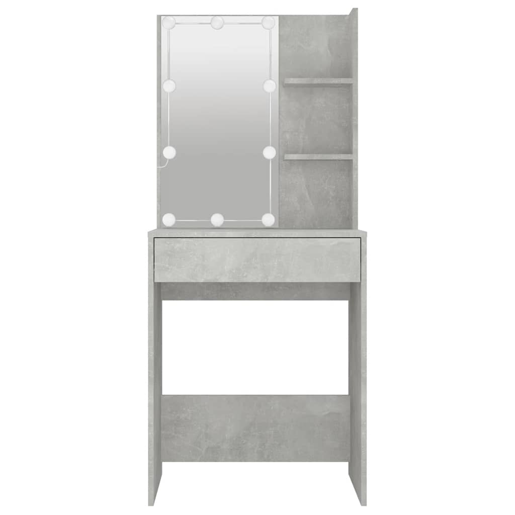 betonszürke fésülködőasztal LED-del 60x40x140 cm