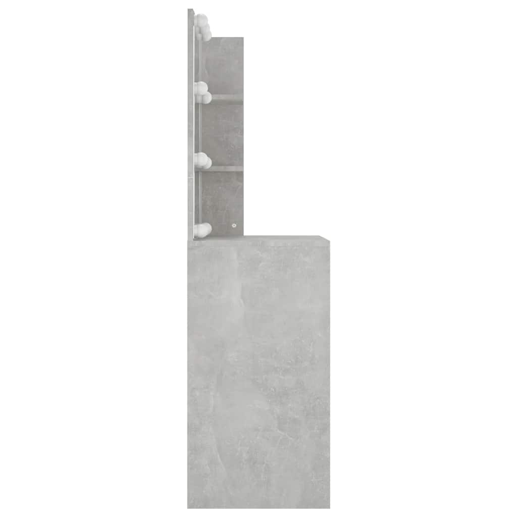 betonszürke fésülködőasztal LED-del 60x40x140 cm