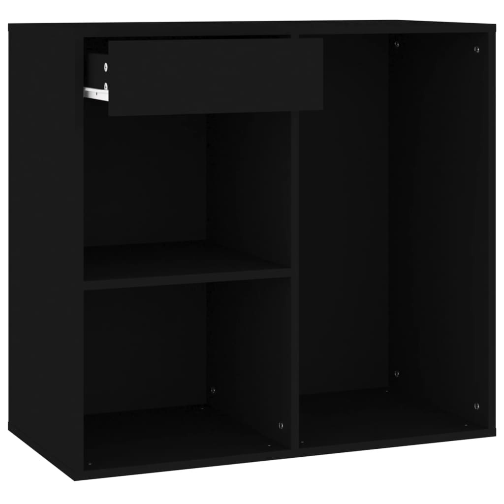 fekete szerelt fa pipereszekrény 80 x 40 x 75 cm