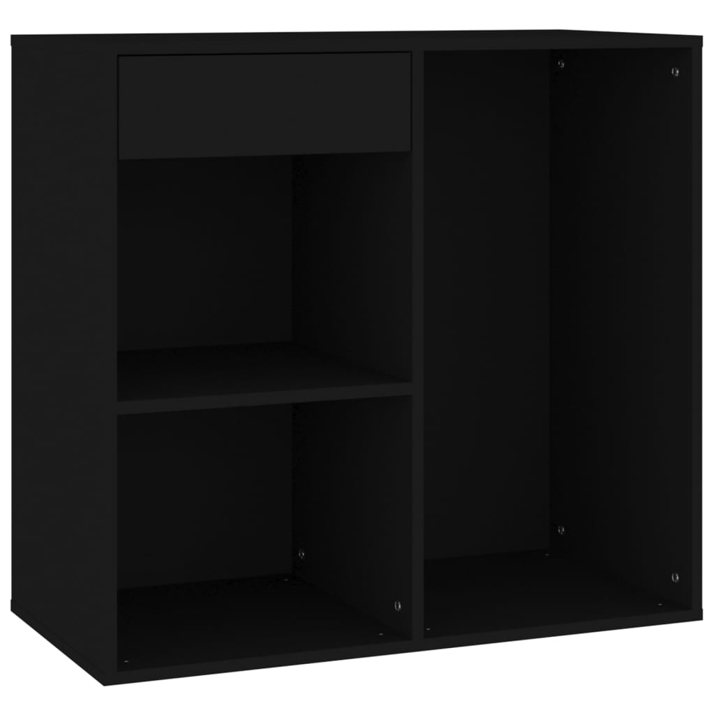 fekete szerelt fa pipereszekrény 80 x 40 x 75 cm