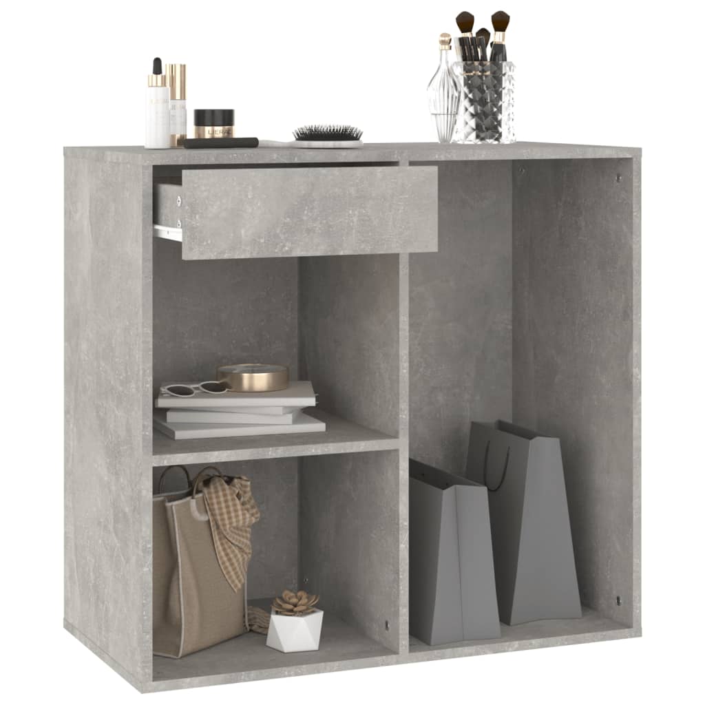 betonszürke szerelt fa pipereszekrény 80 x 40 x 75 cm