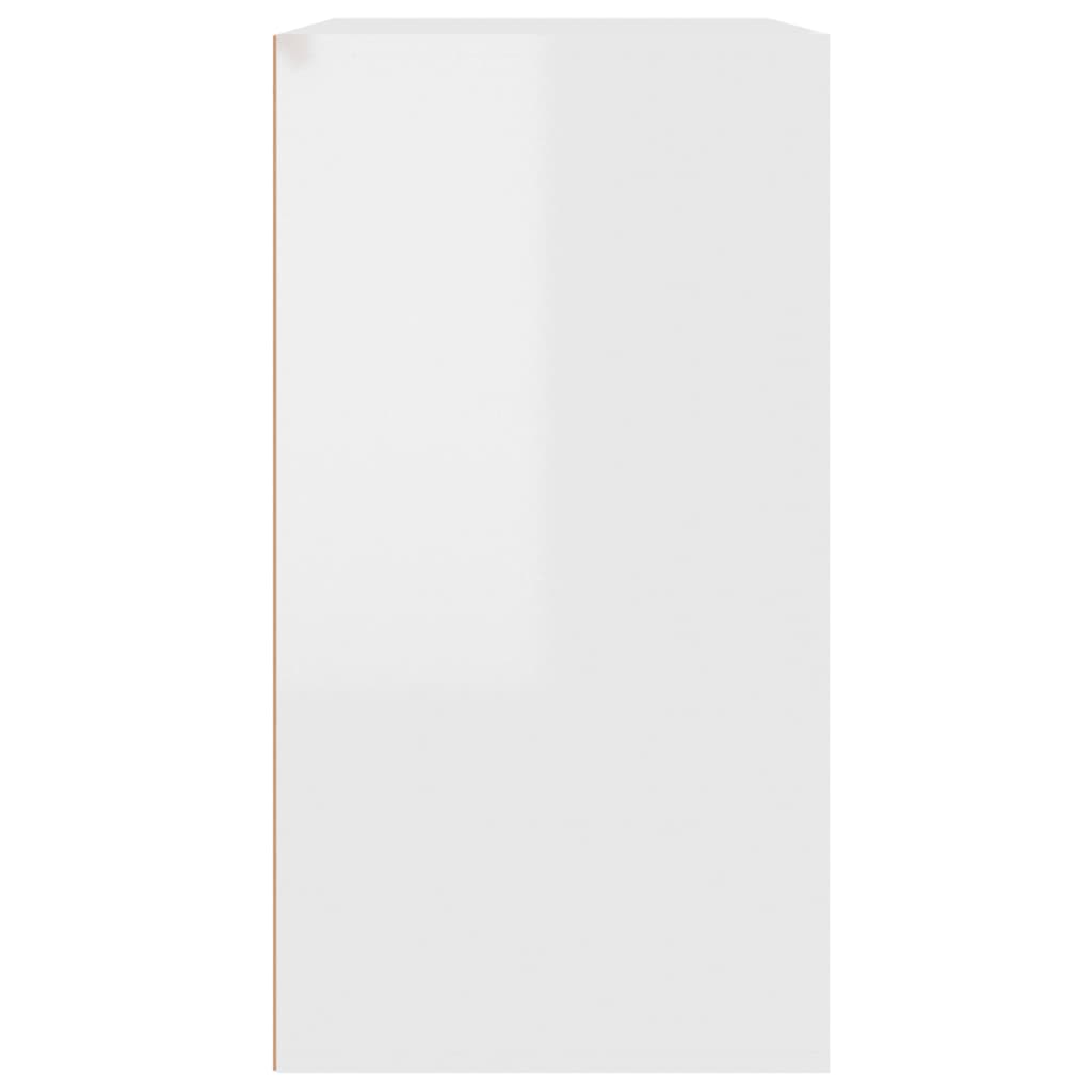 magasfényű fehér szerelt fa pipereszekrény 80 x 40 x 75 cm