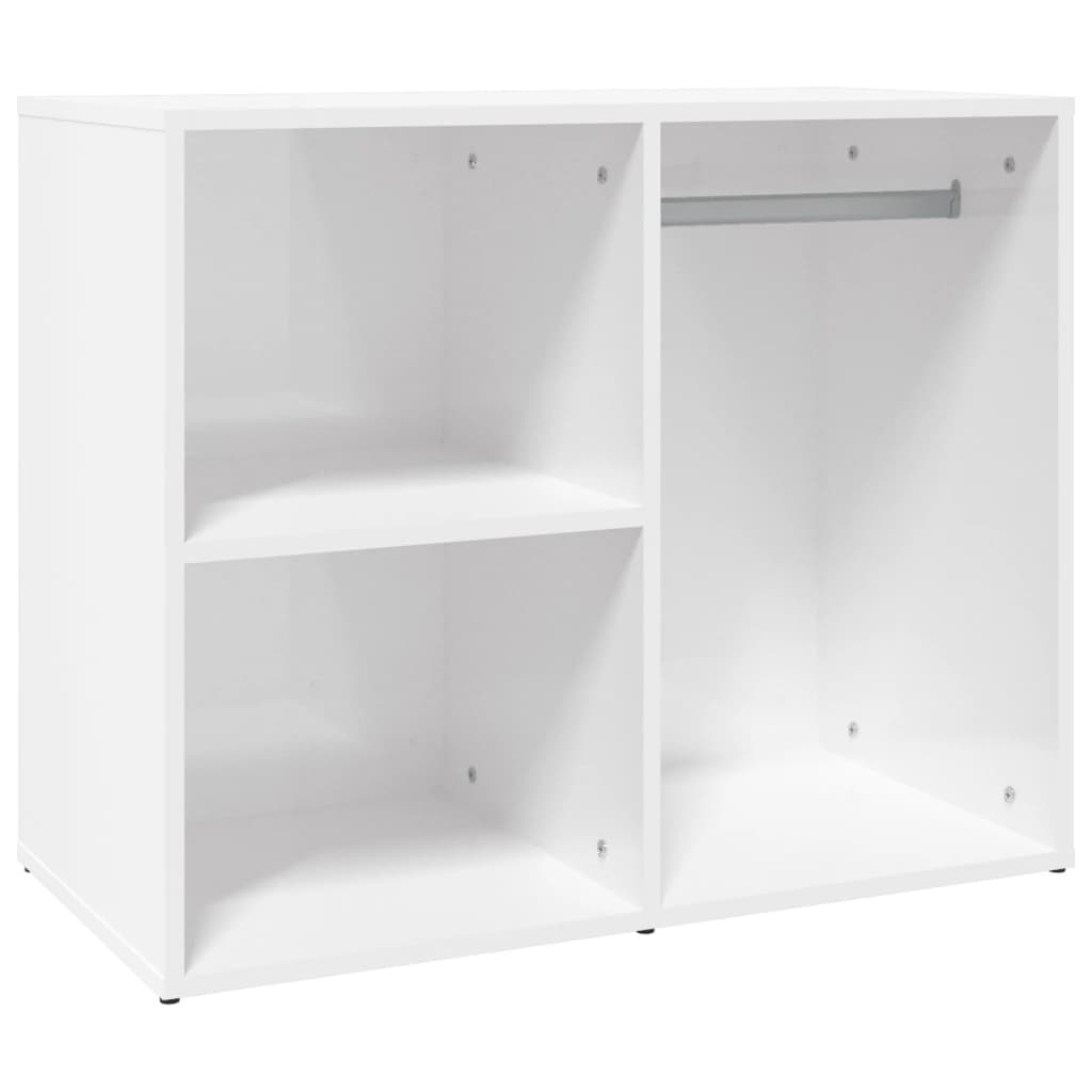 magasfényű fehér szerelt fa pipereszekrény 80 x 40 x 65 cm