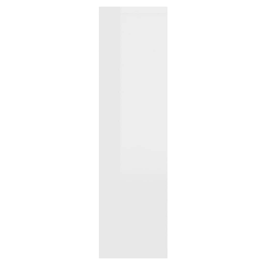 magasfényű fehér tükrös szekrény LED-ekkel 76 x 15 x 55 cm
