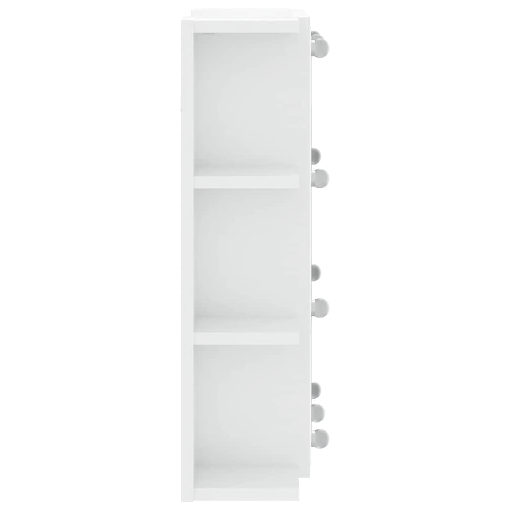 magasfényű fehér tükrös szekrény LED-ekkel 70 x 16,5 x 60 cm