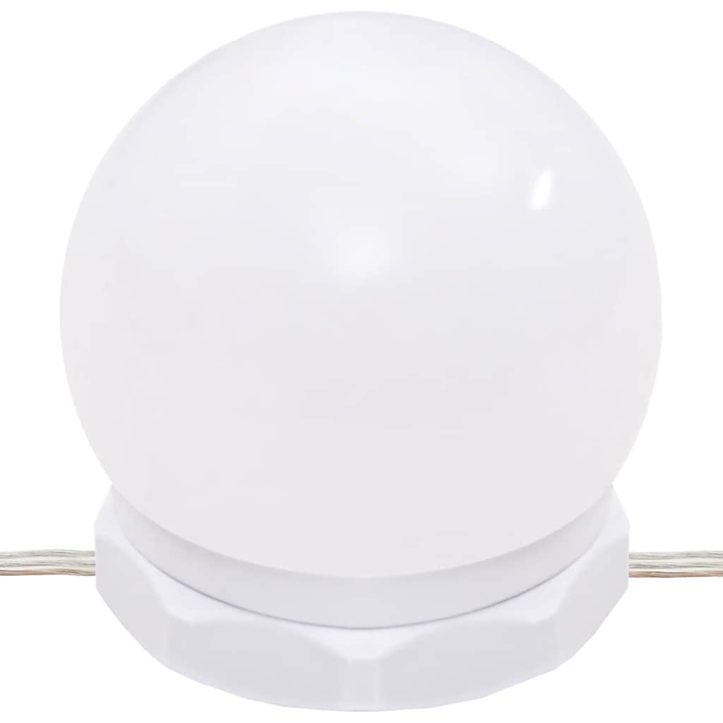 magasfényű fehér tükrös szekrény LED-ekkel 60 x 31,5 x 62 cm