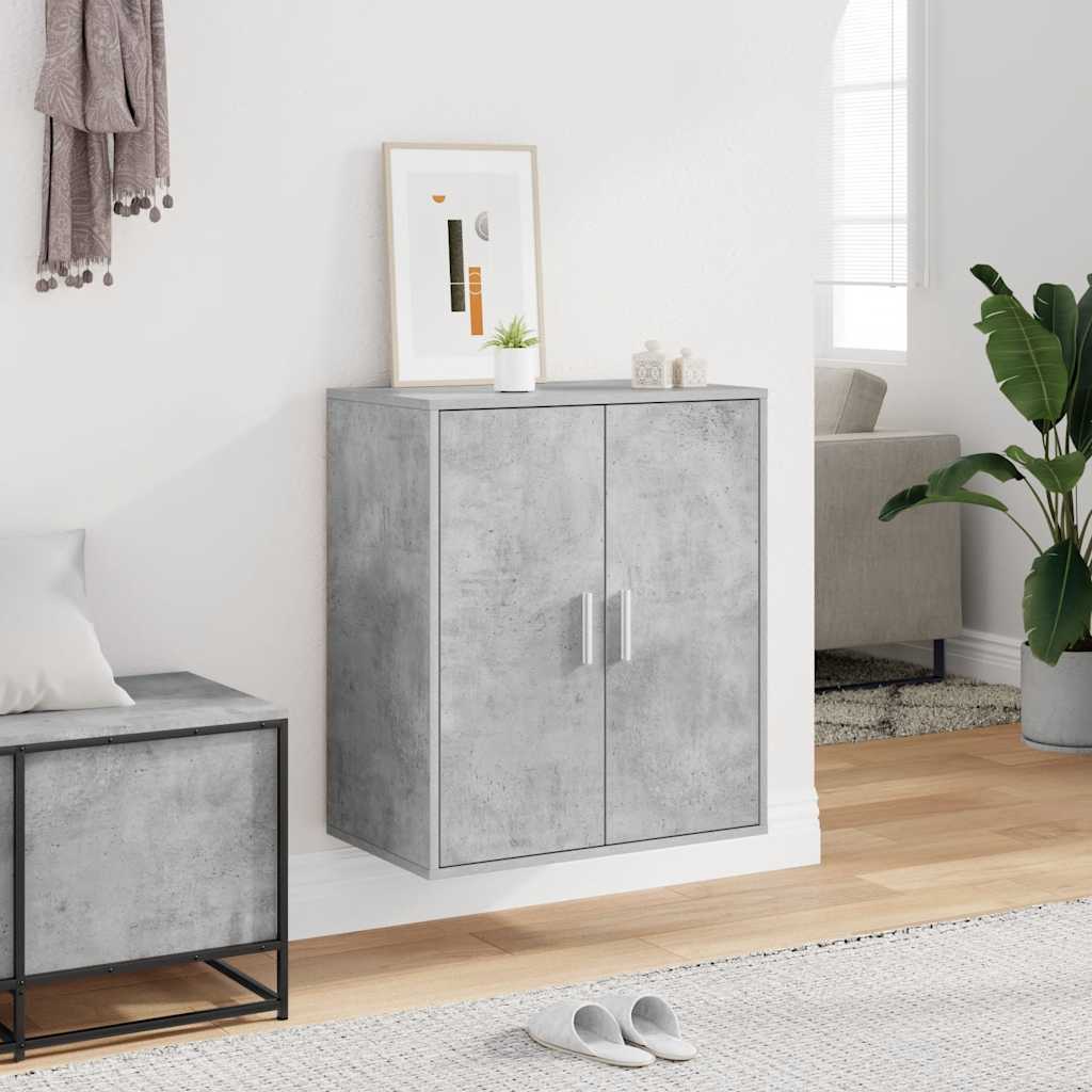 betonszürke szerelt fa cipősszekrény 60 x 35 x 70 cm