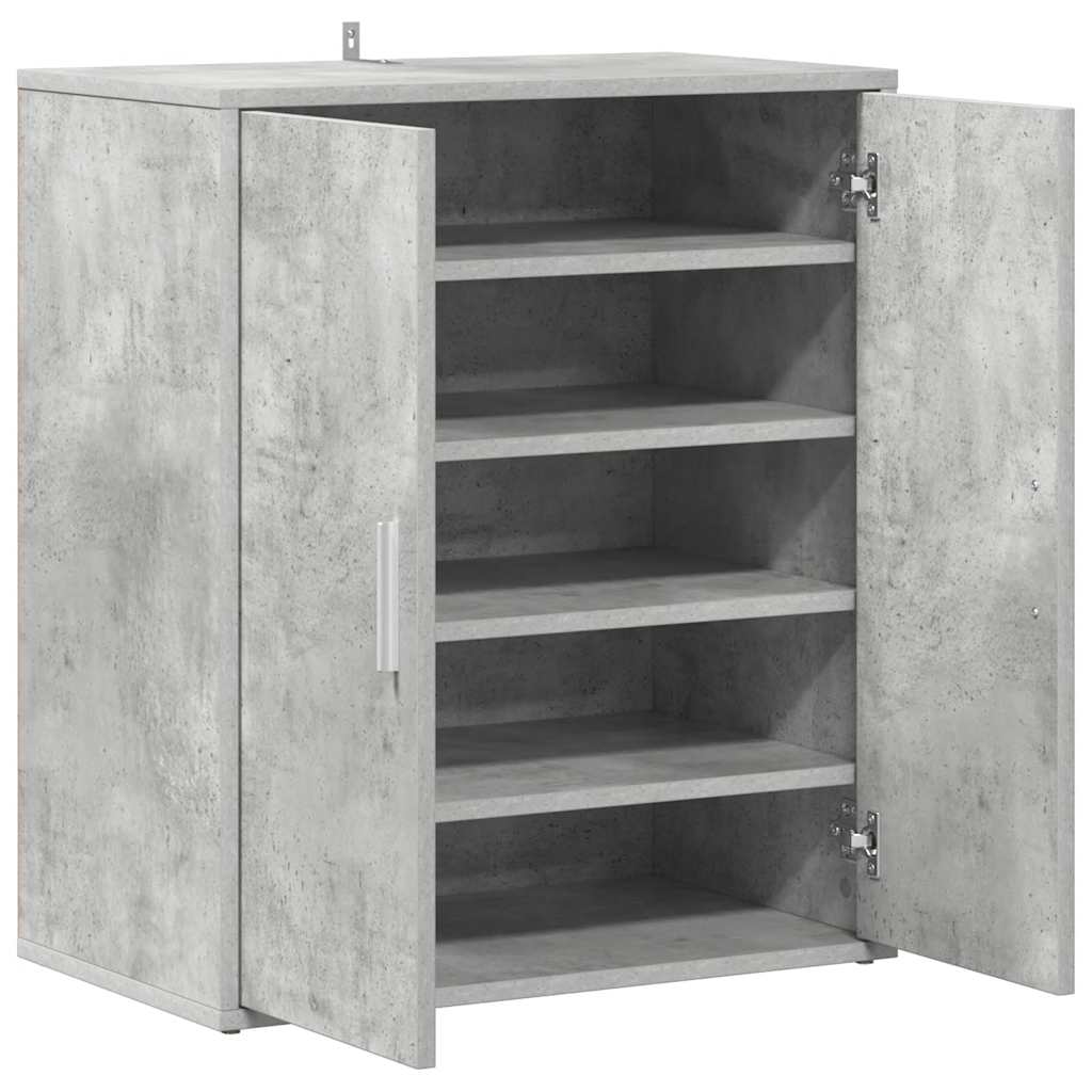 betonszürke szerelt fa cipősszekrény 60 x 35 x 70 cm