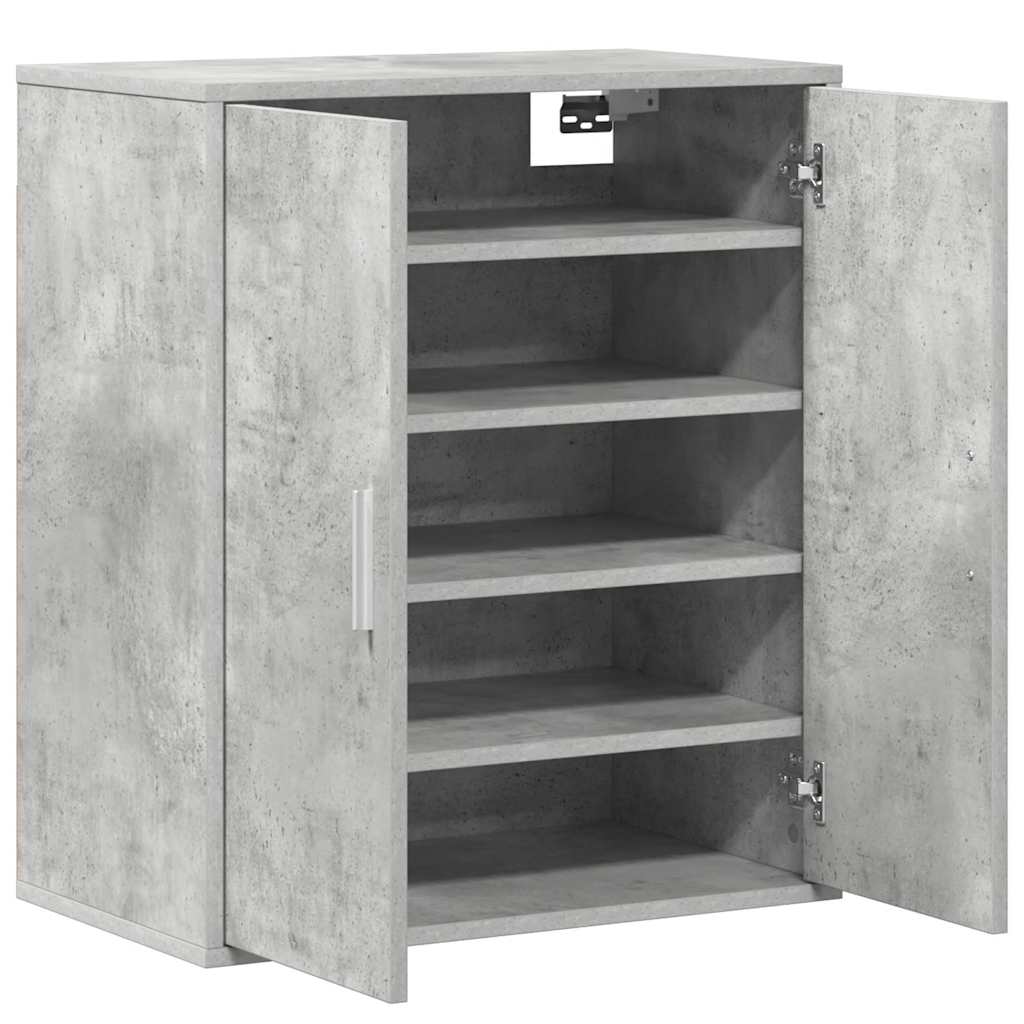 betonszürke szerelt fa cipősszekrény 60 x 35 x 70 cm