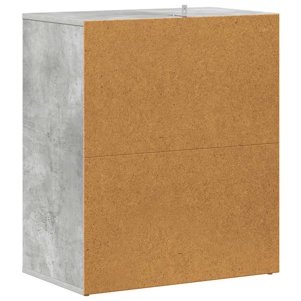 betonszürke szerelt fa cipősszekrény 60 x 35 x 70 cm