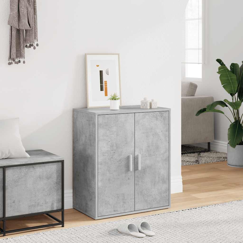 betonszürke szerelt fa cipősszekrény 60 x 35 x 70 cm
