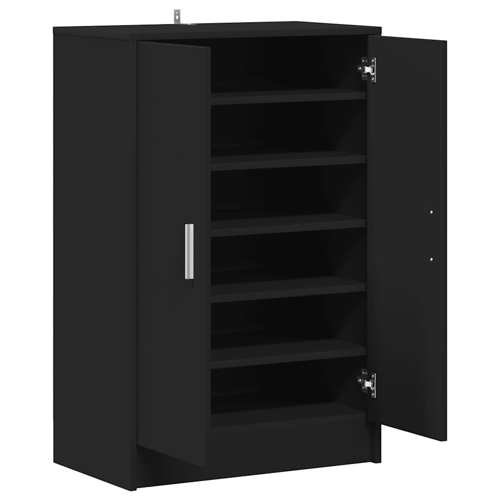 fekete szerelt fa cipősszekrény 60 x 35 x 92 cm