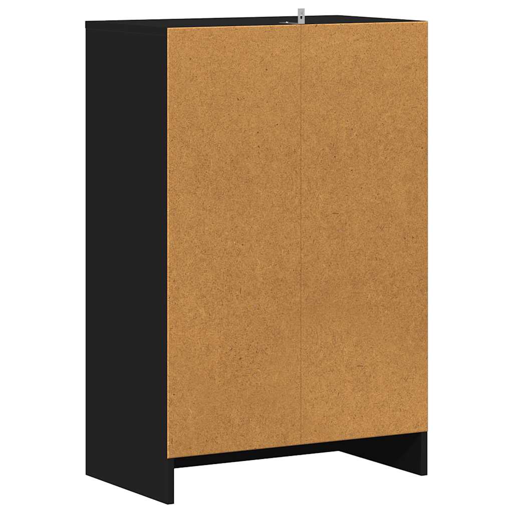 fekete szerelt fa cipősszekrény 60 x 35 x 92 cm