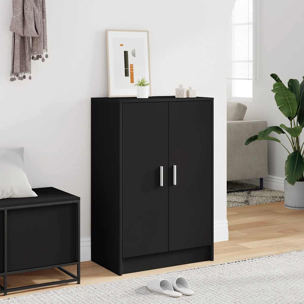 fekete szerelt fa cipősszekrény 60 x 35 x 92 cm