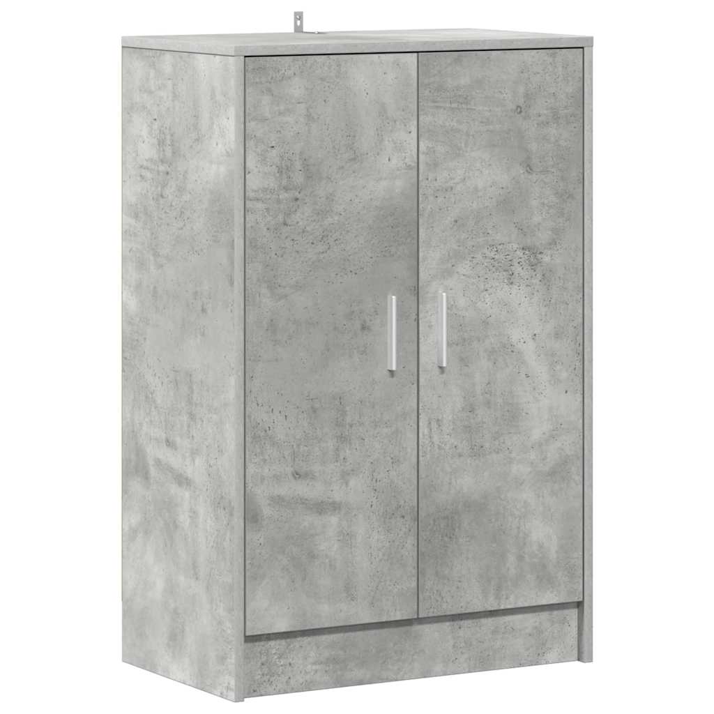 betonszürke szerelt fa cipősszekrény 60 x 35 x 92 cm
