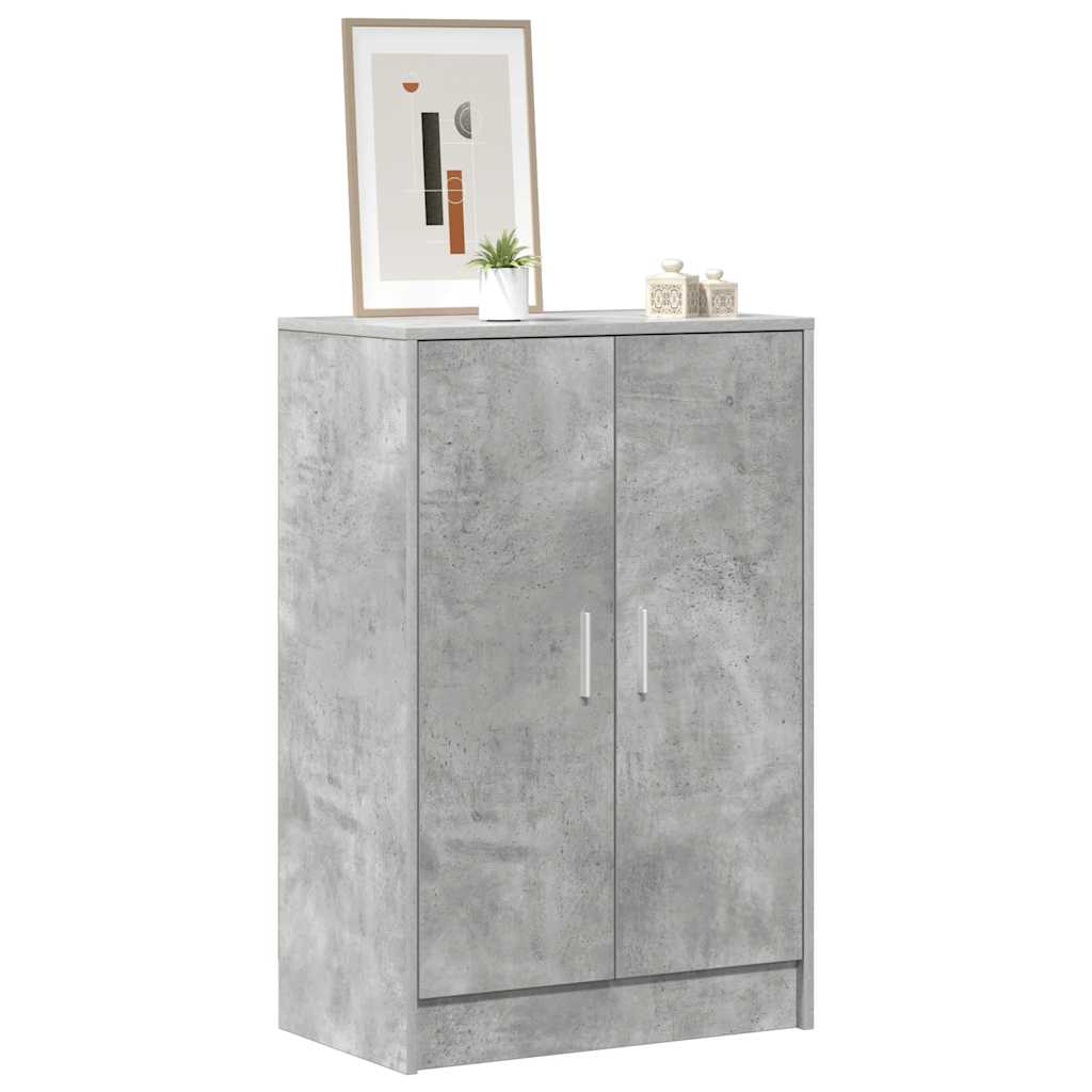 betonszürke szerelt fa cipősszekrény 60 x 35 x 92 cm