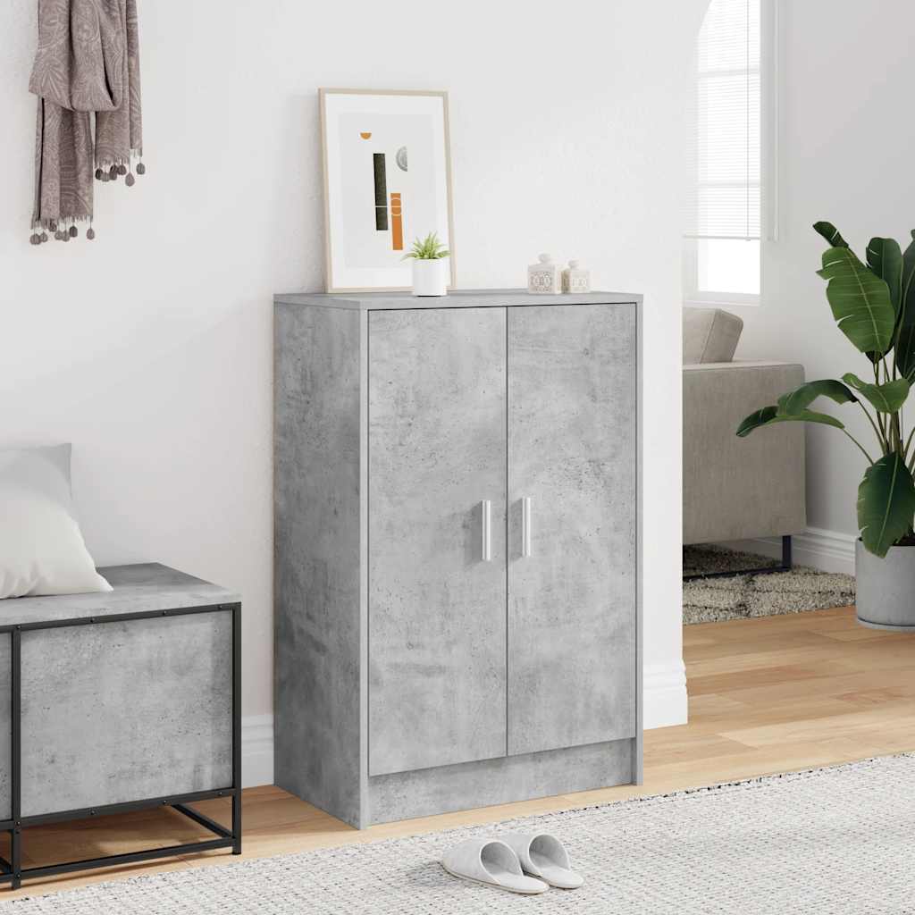 betonszürke szerelt fa cipősszekrény 60 x 35 x 92 cm