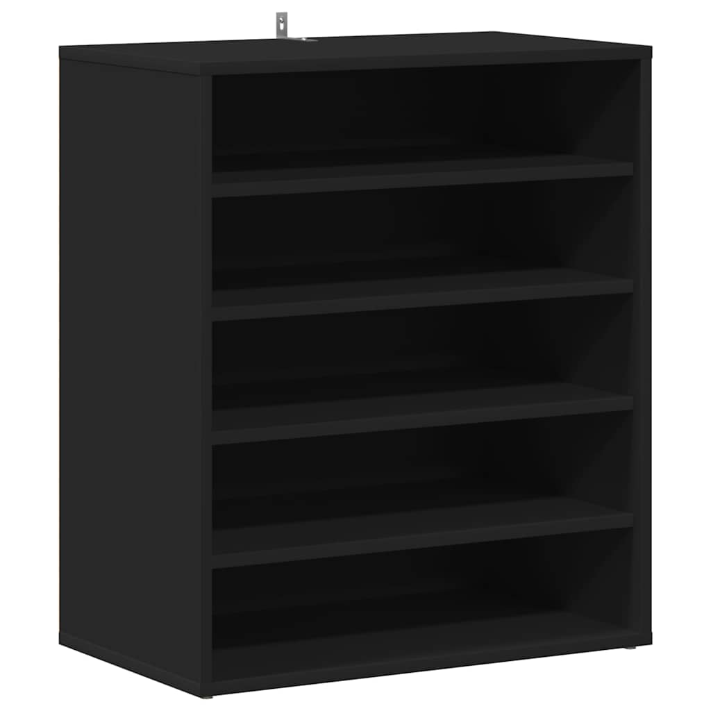 vidaX fekete szerelt fa cipősszekrény 60 x 35 x 70 cm