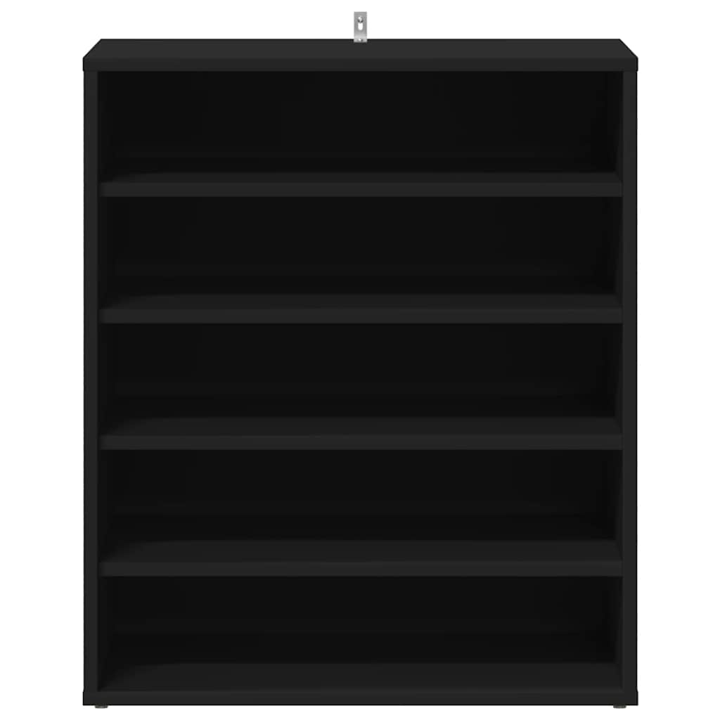 vidaX fekete szerelt fa cipősszekrény 60 x 35 x 70 cm