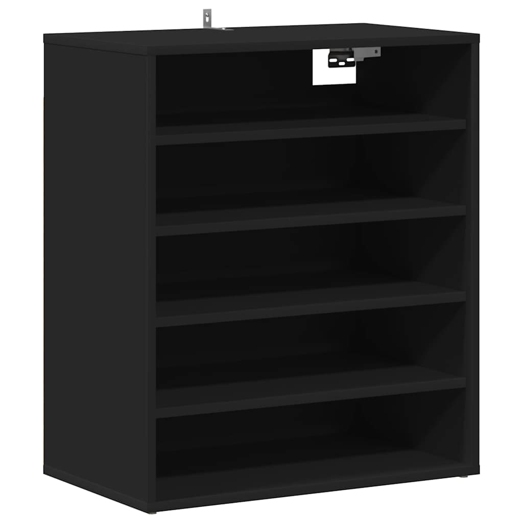 vidaX fekete szerelt fa cipősszekrény 60 x 35 x 70 cm