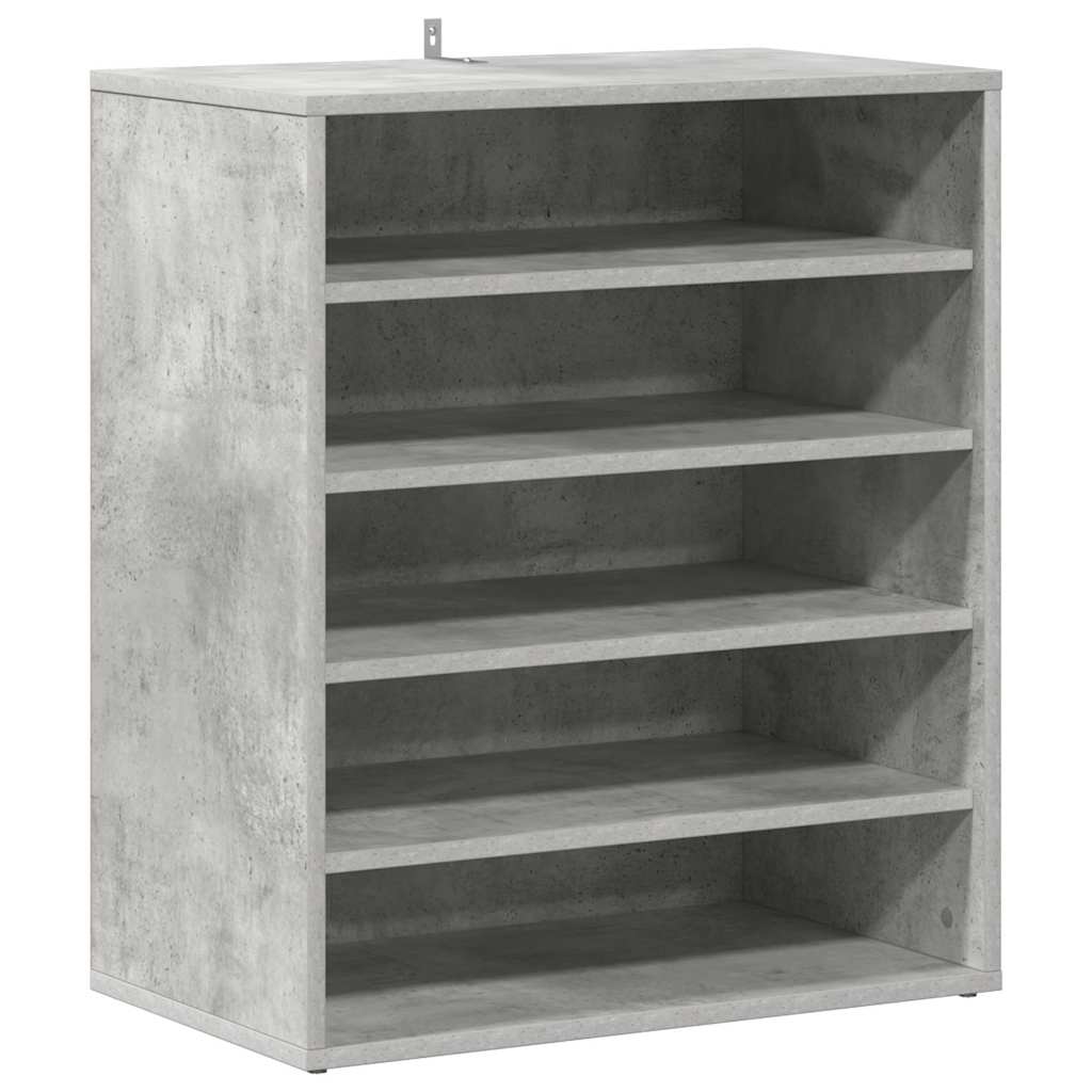 betonszürke szerelt fa cipősszekrény 60 x 35 x 70 cm
