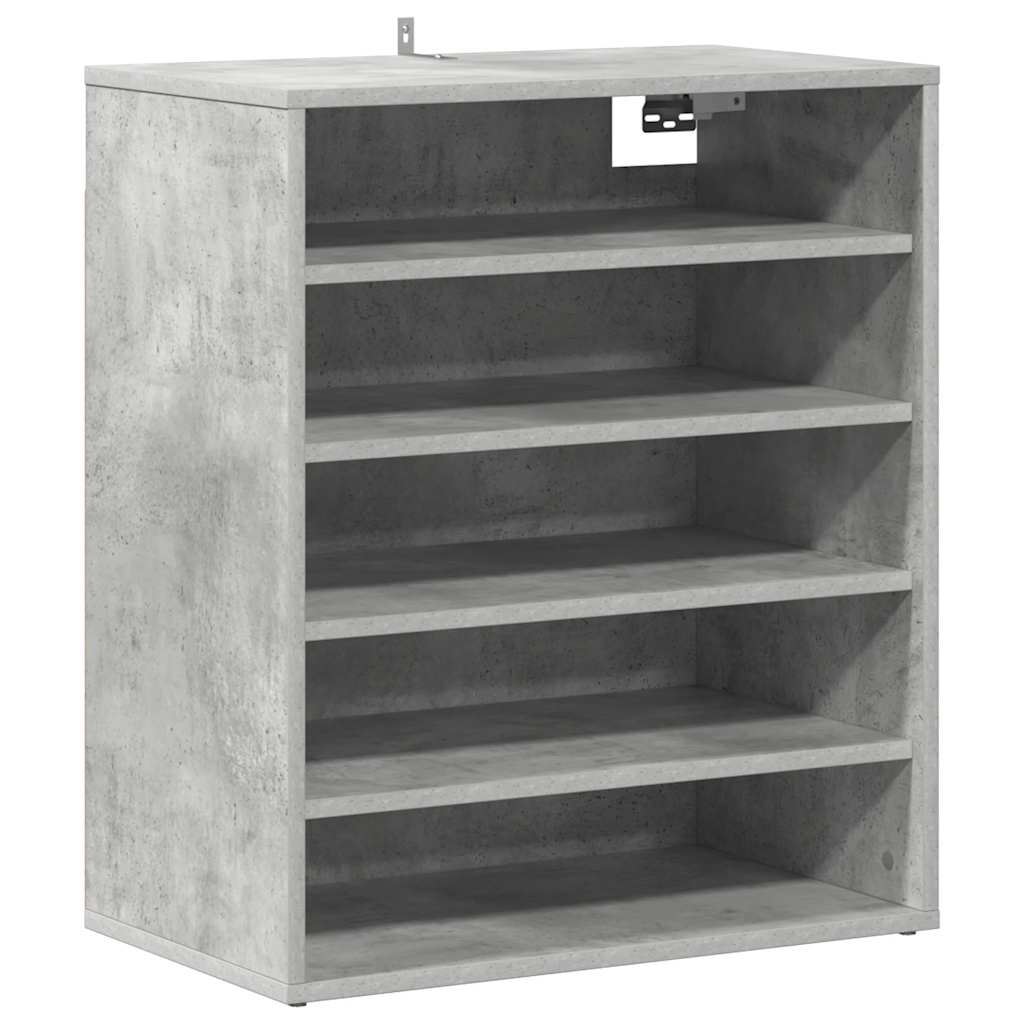 betonszürke szerelt fa cipősszekrény 60 x 35 x 70 cm